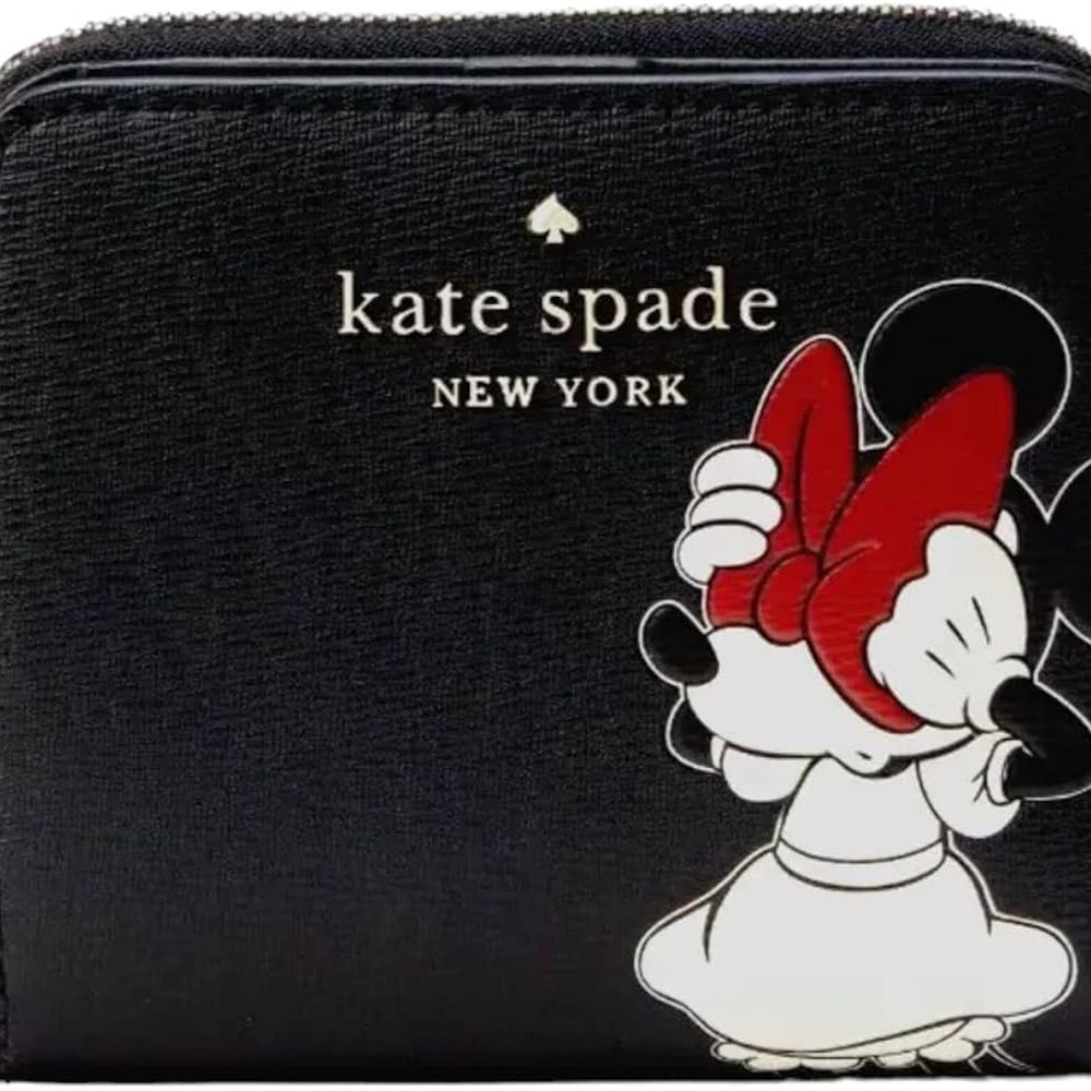 Kate Spade Disney Minnie Mouse Red Bow Small Zip Around Wallet